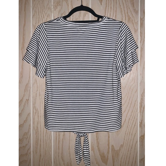 Black & White Striped Tie Knot Tee - Picture 2 of 4